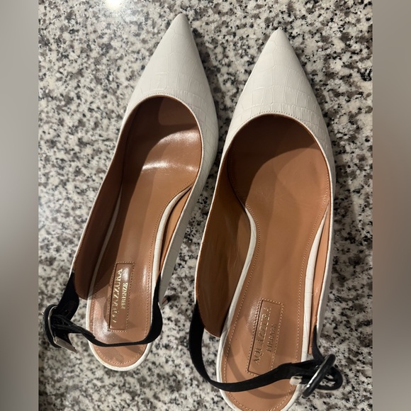 Aquazzura White and Black Heels - Picture 1 of 10